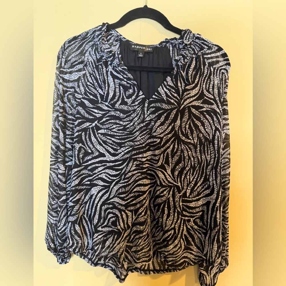 Harper Zebra Print Blouse in Black and White